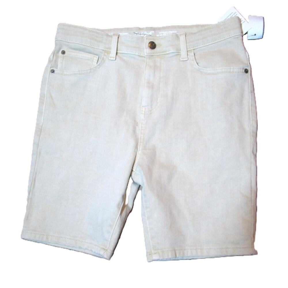Cat & Jack Girls Beige Shorts Size 16 Stretch Tapered Fit Adjustable Waist